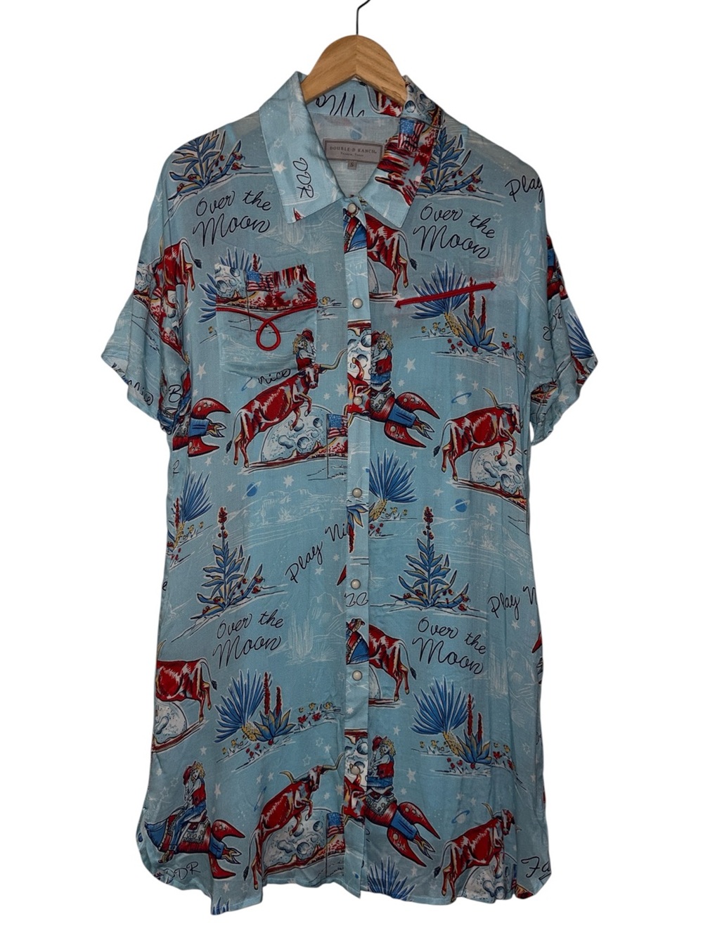 Double D Ranch Over The Moon Print Mini Dress Sz Small - Picture 5 of 11